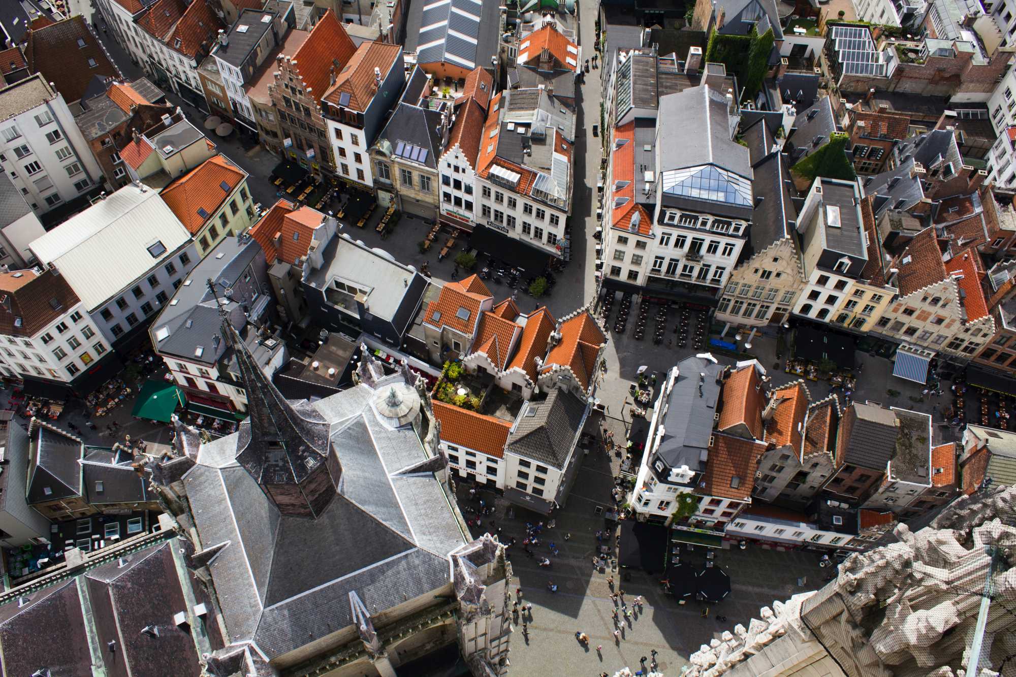 Antwerpen binnenstad luchtfoto